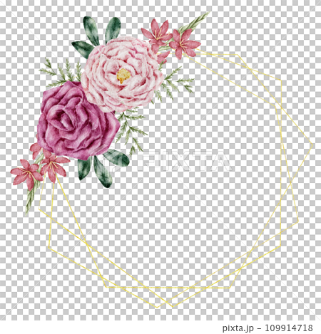 flower wreath and bouquet watercolor clipart flower wreath and bouquet watercolor clipart 109914718