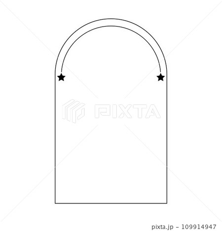 Arch frame border icon with star shape symbol for decorative vintage doodle element for design in vector illustration Arch frame border icon with star shape symbol for decorative vintage doodle element for design in vector illustration 109914947