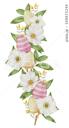 Easter watercolor hand paint clipart 109915244