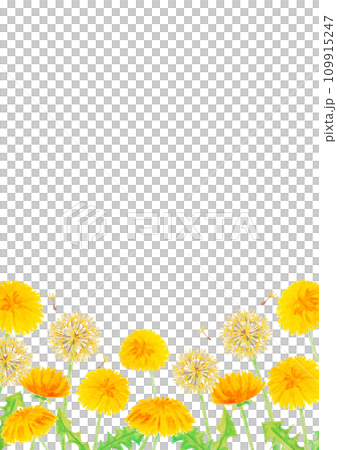 かわいい手書きのタンポポの背景 かわいい手書きのタンポポの背景 109915247