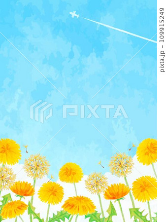 タンポポと青空の風景イラスト 109915249