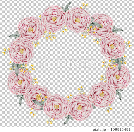 flower wreath watercolor hand paint flower wreath watercolor hand paint 109915491