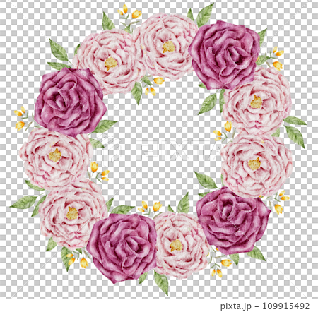 flower wreath watercolor hand paint 109915492