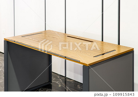 Director's office with large wooden table. Interior design Director's office with large wooden table. Interior design 109915843