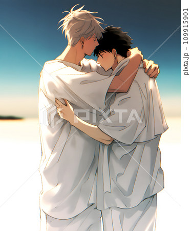 抱き合う男性カップル 109915901