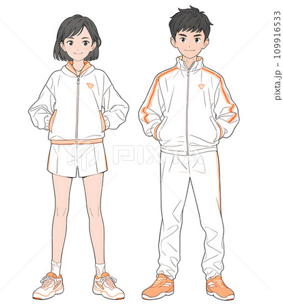 スポーツウェアの男女 109916533