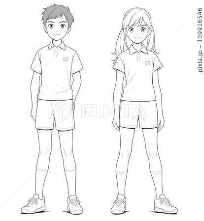 スポーツウェアの男女 109916546