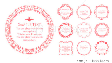 春をイメージしたほんわかフレームデザイン。アンティークやヴィンテージスタイルの装飾。 109918279