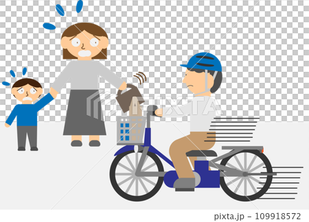 Image material of a bicycle moving at high speed among pedestrians Image material of a bicycle moving at high speed among pedestrians 109918572