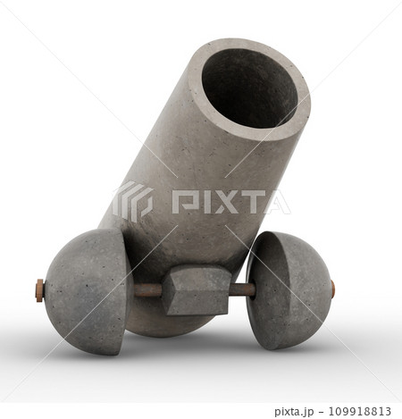Ancient Vintage Medieval Cannon. 3D Illustration. File with Clipping Path. Ancient Vintage Medieval Cannon. 3D Illustration. File with Clipping Path. 109918813