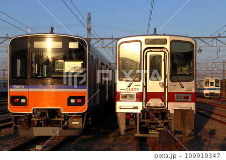 森林公園検修区に留置中の東武東上線車両 森林公園検修区に留置中の東武東上線車両 109919347