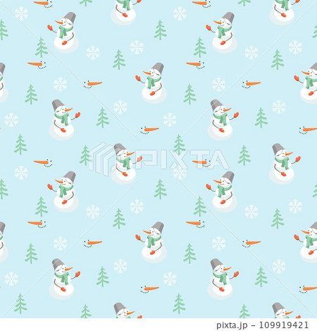 Christmas seamless pattern with snowman Christmas seamless pattern with snowman 109919421