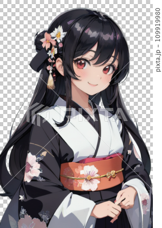 Illustration of a girl in a kimono 109919980