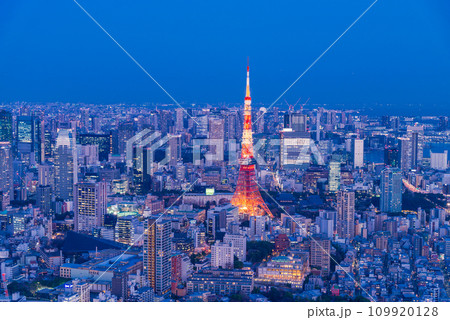 東京・都市風景・東京タワー　夜景 109920128