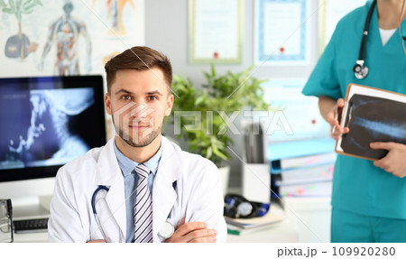 Interested therapist in office Interested therapist in office 109920280