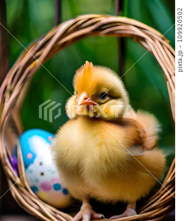 Detailed Easter chicken with cozy sharp high Detailed Easter chicken with cozy sharp high 109920502