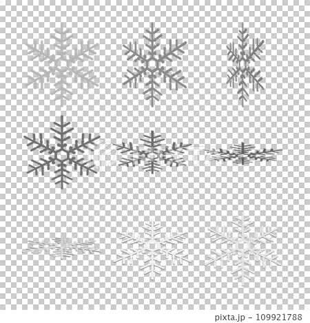 雪の結晶　各種　角度別 109921788