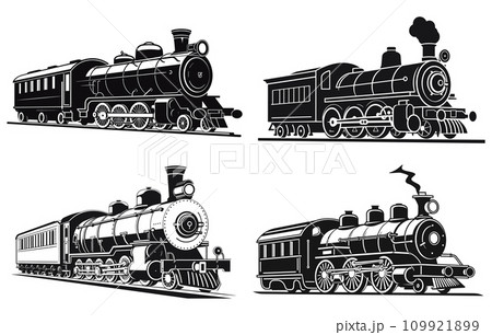 Vintage steam train,Retro train, vintage emblem transport Vector illustration, Vintage steam train,Retro train, vintage emblem transport Vector illustration, 109921899