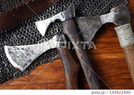 battle axes on chain mail armor battle axes on chain mail armor 109922900