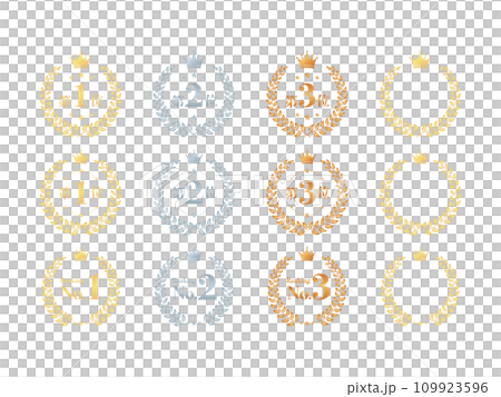 月桂冠のベクターランキング素材／グラデーション 109923596
