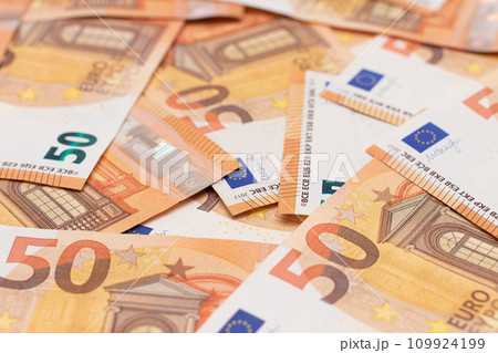 50 Euro Banknotes Money Background 50 Euro Banknotes Money Background 109924199