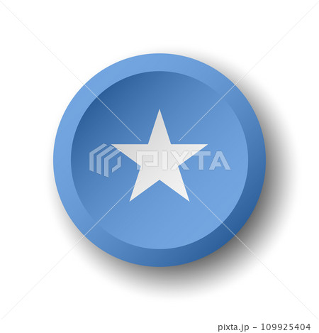 Somalia flag - 3D circle button with dropped shadow. Vector icon. 109925404