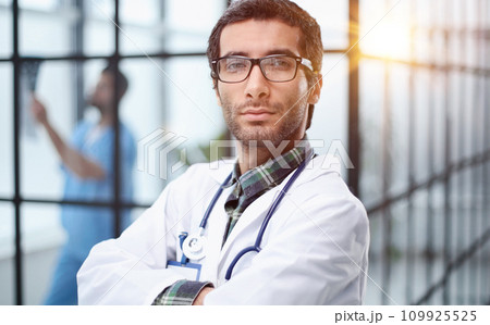 Portrait of a handsome male doctor. medical staff 109925525