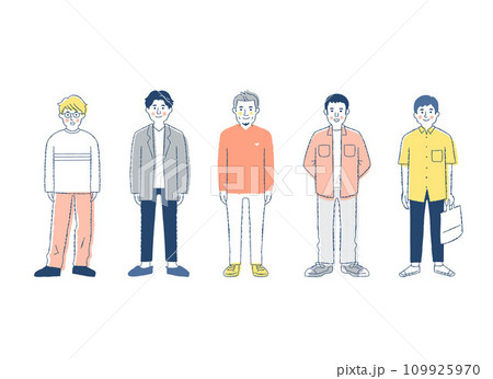 さまざまな男性5人　全身　 fo11-15 109925970