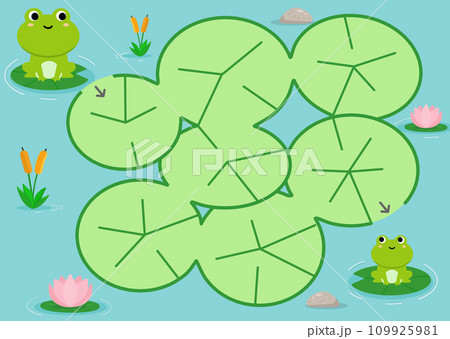 かわいいカエルのイラスト迷路 109925981