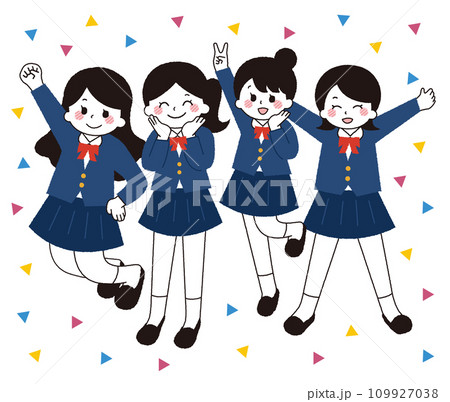 ジャンプをする女子学生。 ジャンプをする女子学生。 109927038