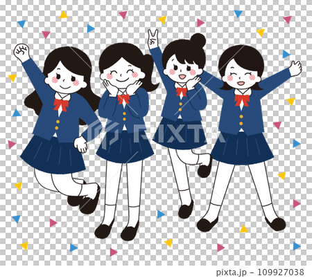 ジャンプをする女子学生。 ジャンプをする女子学生。 109927038