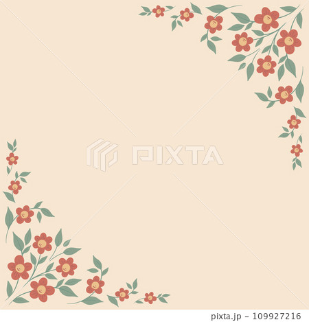 Ornamental frame of branch with flowers 109927216