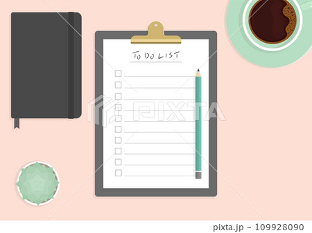 2024の文字が書かれたチェックリストとバインダーのおしゃれな素材 - 2024年の目標･計画 109928090