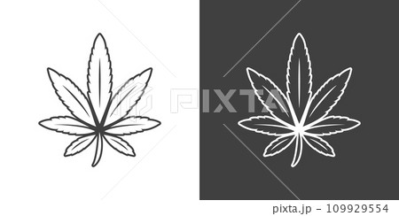 Cannabis Leave Icon. Hemp, Cannabis Leaf Silhouette, Flat Icon Closeup Isolated. Growing Medical Marijuana. Vector Illustration 109929554
