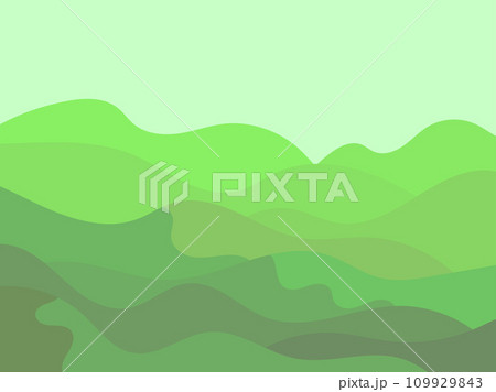 Natura wave landscape in a minimalistic style. Plains and mountains. Boho decor for prints, posters and interior design. Mid Century modern decor. Vector illustration 109929843
