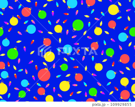 Christmas Balls seamless pattern. Christmas ornaments for greeting cards, wrapping paper, banners and posters. Xmas greeting card design template. Winter holiday. Vector illustration 109929855