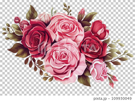 red rose flowers flower bouquet stickers 109930049