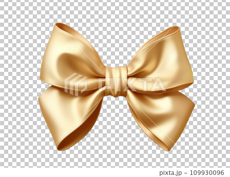 a gold bow isolated 109930096
