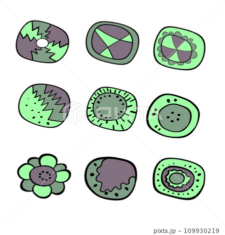 Geometric aboriginal art icon. Ethnic tribal rounded ornament. Afican, australian motiph. Dots painting. Vector illustration, template design for cloth, card, fabric 109930219