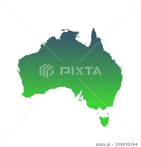 Map of Australian, sign silhouette. World Map Globe. Vector Illustration isolated on white background. African continent 109930244