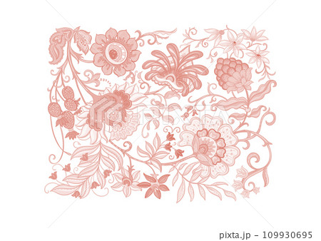 Fantasy flowers in retro, vintage 109930695