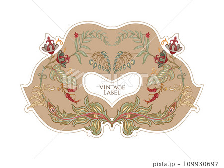 Fantasy flowers in retro, vintage, jacobean embroidery style Fantasy flowers in retro, vintage, jacobean embroidery style 109930697