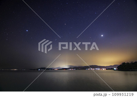 瀬戸内の春の星景 夕刻に沈むオリオン座 瀬戸内の春の星景 夕刻に沈むオリオン座 109931219