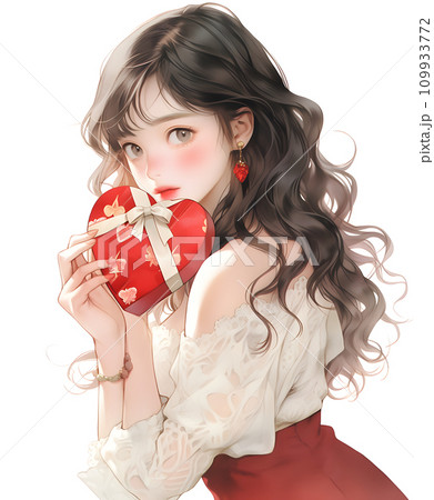 プレゼントを持つ女性 109933772