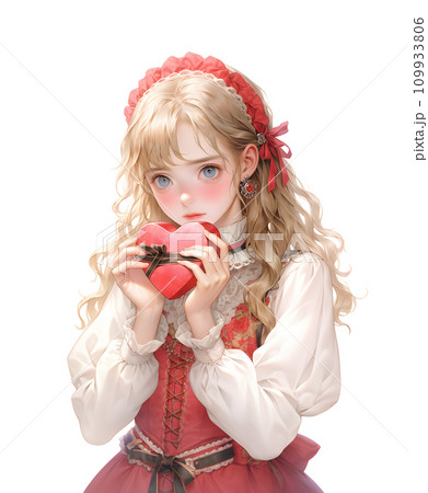 プレゼントを持つ女性 109933806