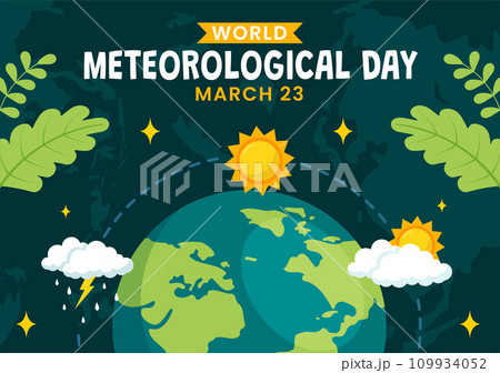 Meteorological Day Social Media Background Flat Cartoon Hand Drawn Templates Illustration 109934052