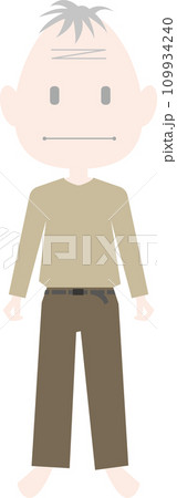 素朴で寡黙なおじいちゃん棒立ち 109934240