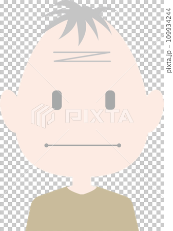 A simple and quiet grandfather with an expressionless face 109934244