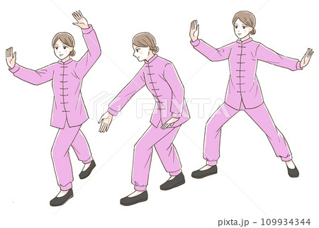 太極拳をする女性のイラスト 109934344
