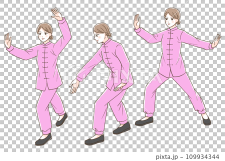 太極拳をする女性のイラスト 109934344